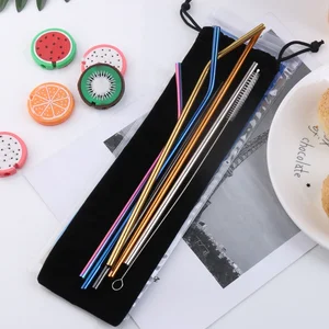 Image of Eco-friendly Stainless Steel Color Bar Reusable Custom Colored Metal Straw