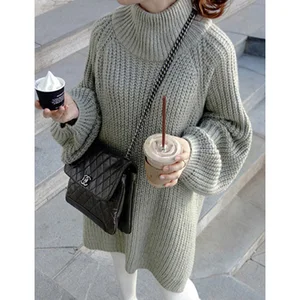 Latest Split Design And Long Sleeve Loose Knit Lady Oversized Sweater Latest Split Design And Long Sleeve Loose Knit Lady Oversized Sweater