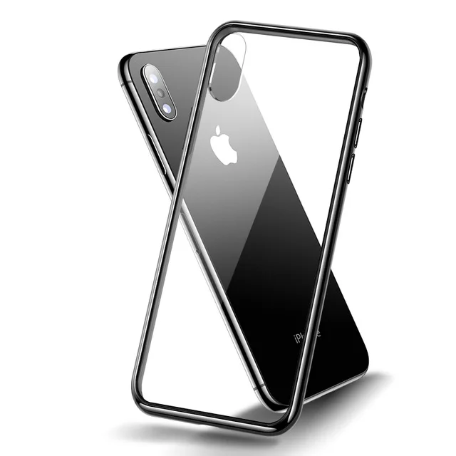 

newest clear cell printer mobile phone back cover transparent tempered glass case for iphone x