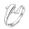 Fashionable Jewelry 2019 New Silver Ring Cheap Price and Stocks Selling Promotion Gifts Open Size Dolphin Ring