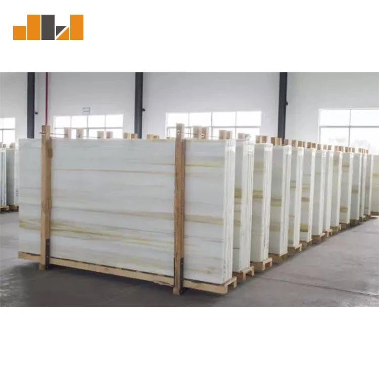 
Eco-friendly yellow veins countertop artificial stone nano crystallized panel 