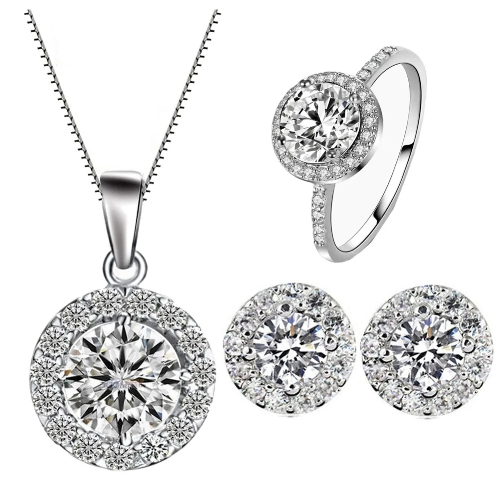 

New Product Fashion Luxury Fine Austrian Crystal AAA Zircon Bridal Jewelry Set, As shown in picture