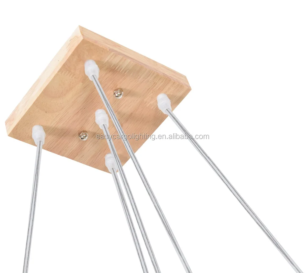 
E27 Light Source and natural wood Material modern wood pendant lighting (0824-5p ) 