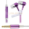 Cable Manager Sport Type Mic Colorful 3.5mm In-ear Mobile Zipper Earphone