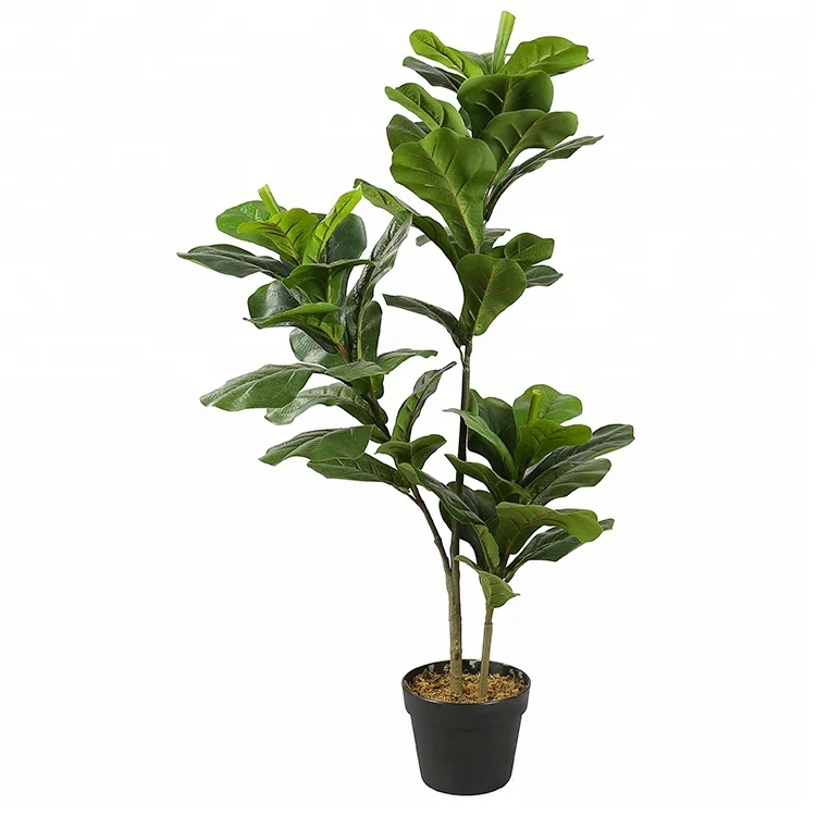Artificial Plants Indoor Potted Plant Fiddle Leaf Fig Tree Ficus Lyrata Eco-Friendly PEVA 1M/3.28Ft