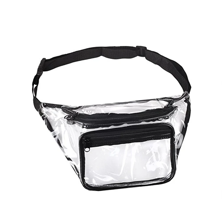 

PVC Transparent Waist Fanny Pack Clear Security Approved Waist Bag, As photo