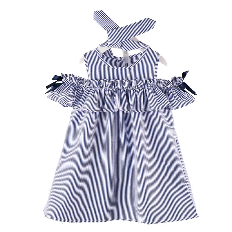 

New fashion Summer season kids dresses high quality child girls clothes, Blue