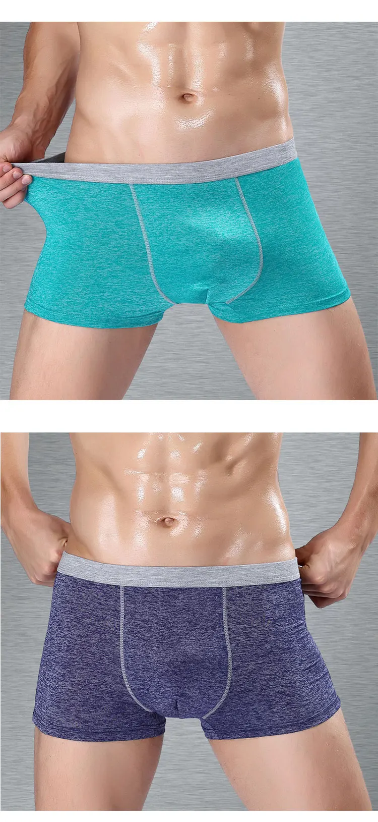 Free Sample 60 Cotton 40 Polyester Breathable Mens Underwear Boxer