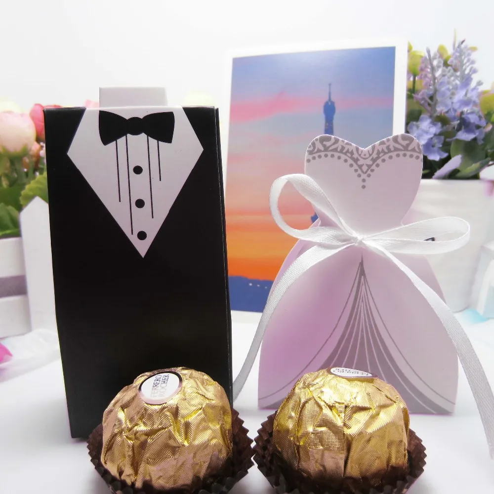 

Fancy bride and groom gift box wedding favor candy box