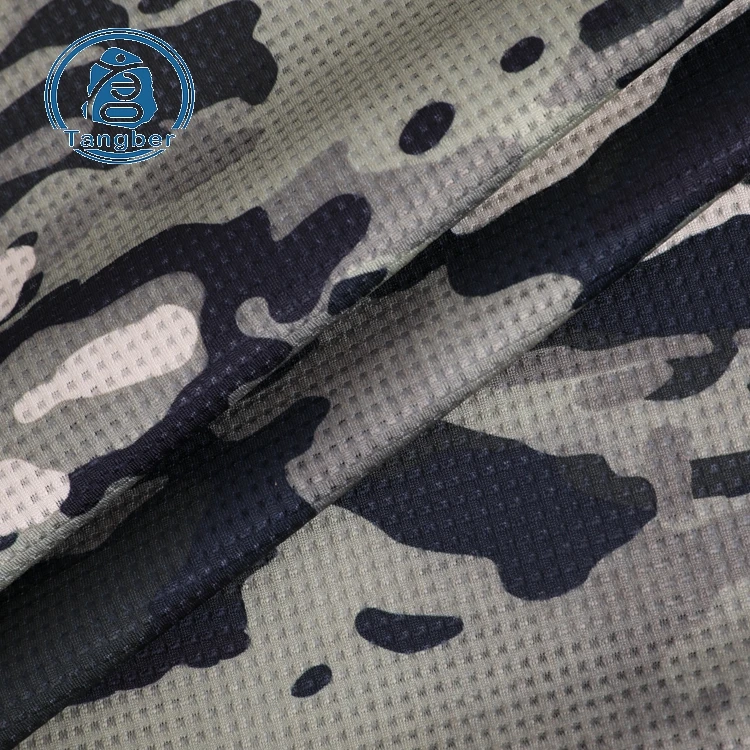 Custom 100% polyester cool dry bird eye camouflage mesh fabric for camouflage fabric military uniform