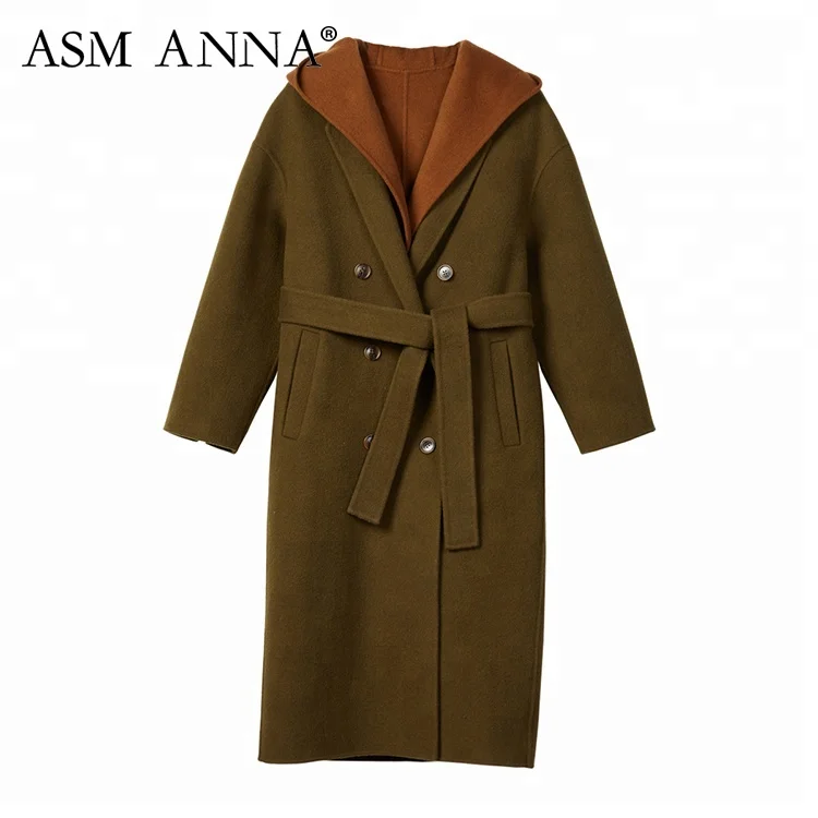 

ASM ANNA Light Brown/Gray/Green Fashionable Plus Size Coat Women Autumn Trench Coats for 25-35 years old Women