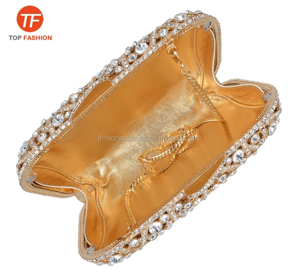 gold rhinestone clutch purse