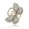 15827 xuping fashion europe jewelry 18k gold plated luxury diamond adjustable butterfly ring jewelry