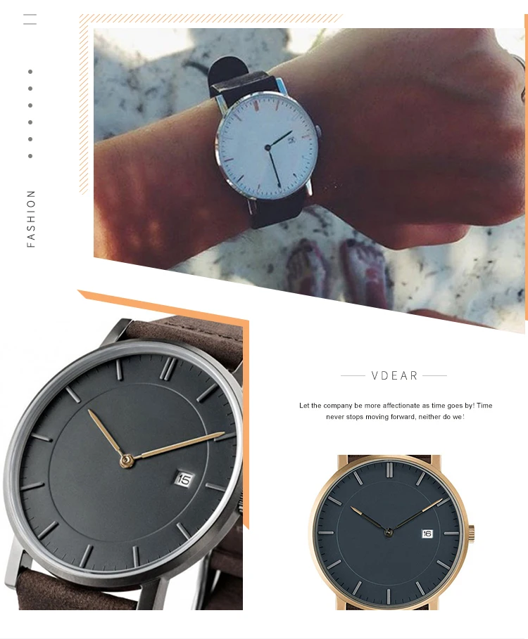 Waterproof Japan Movt Quartz Watch Men Stainless Steel Timepieces Vdear VG1006 Watches