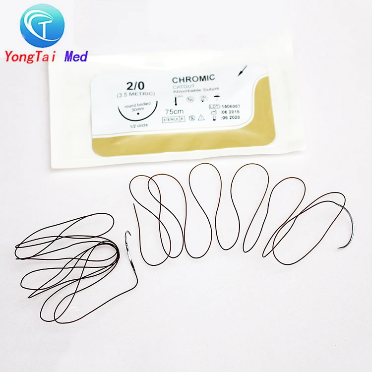 Sterile medical absorbable surgical chromic catgut sutures