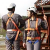 full body safety harness with shock absorber and lanyard