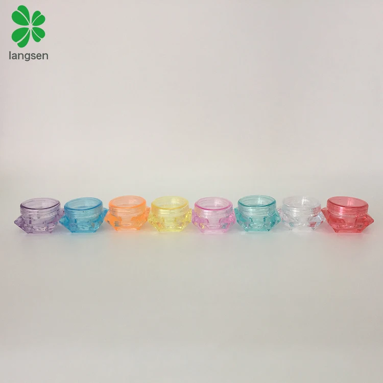  Plastic Small Diamond 5g 5ml Cosmetic Jar