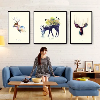 Rusa Cetak Digital Kanvas Bingkai Lukisan Dinding Gambar Seni Rusa Cetak Digital Kanvas Bingkai Lukisan Dinding Gambar Seni Untuk Ruang Tamu Dekoratif