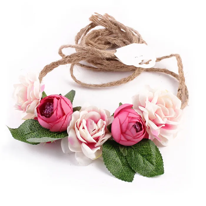 Colorful Artificial Silk Necklace Hawaii Wreaths Flower Lei Garland