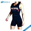 Black Printed 85% Polyester and 15% Spandex Unisex Powerlifting Singlet