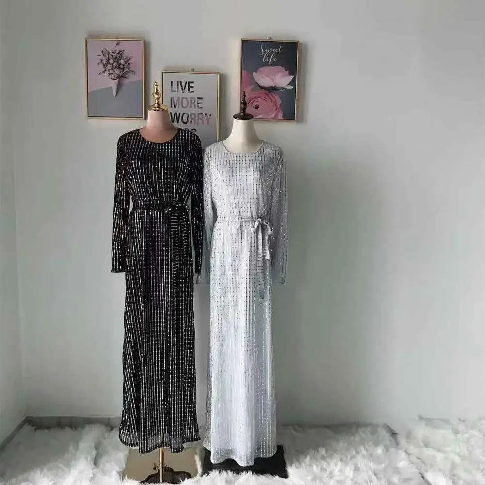 

2019 Fashion Crazy Selling Muslim Soft Crepe long Dress, Black,army green