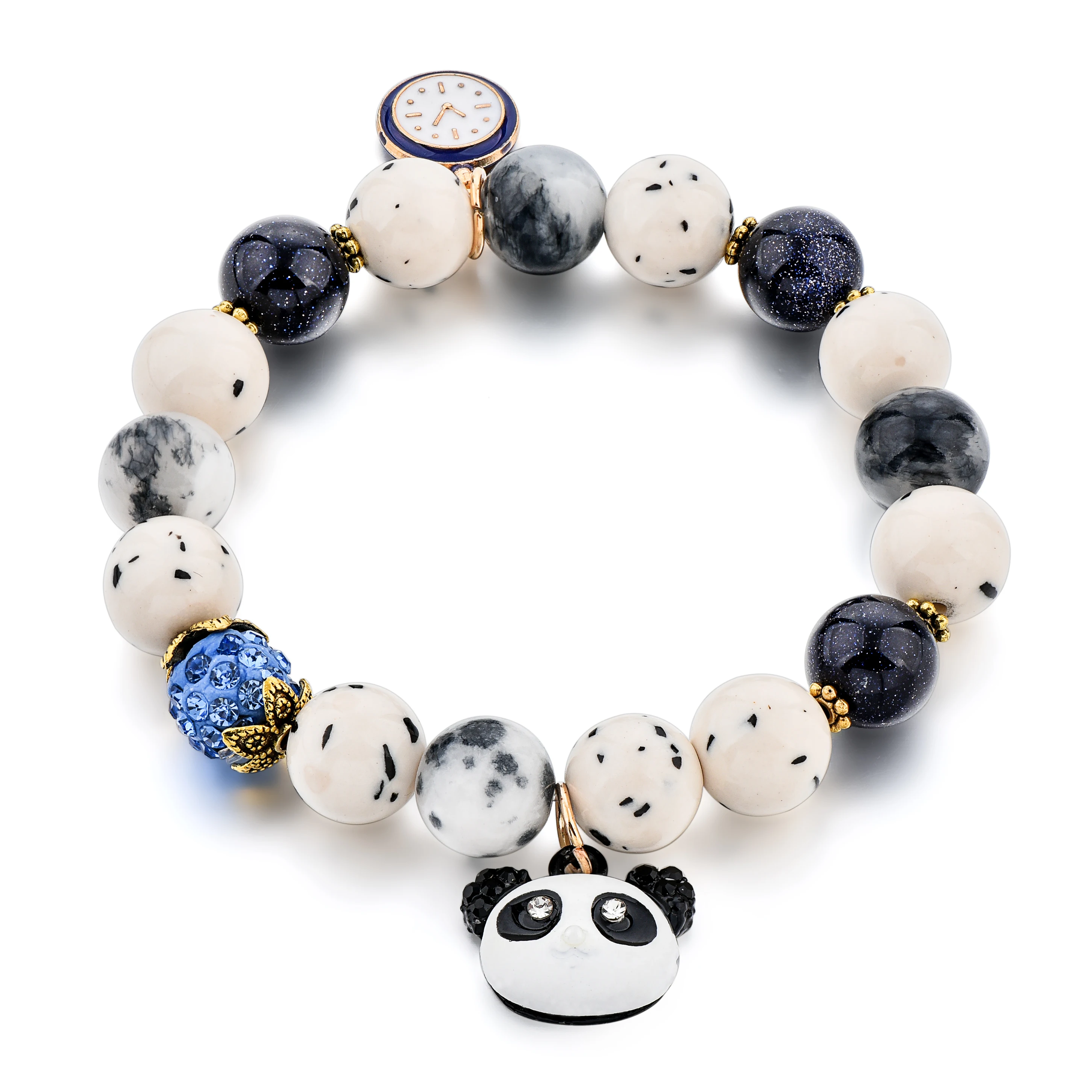 

Lovely Beads Beaded Panda Pendant Charm Bracelet Christmas Gift For Girls