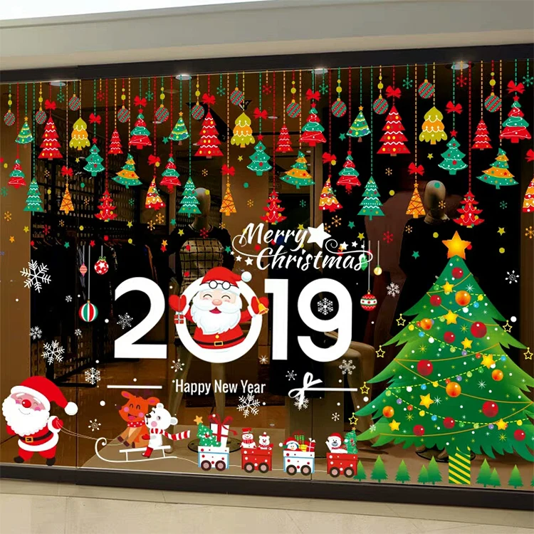 Christmas Decorations Scene Layout Glass Window Stickers Christmas