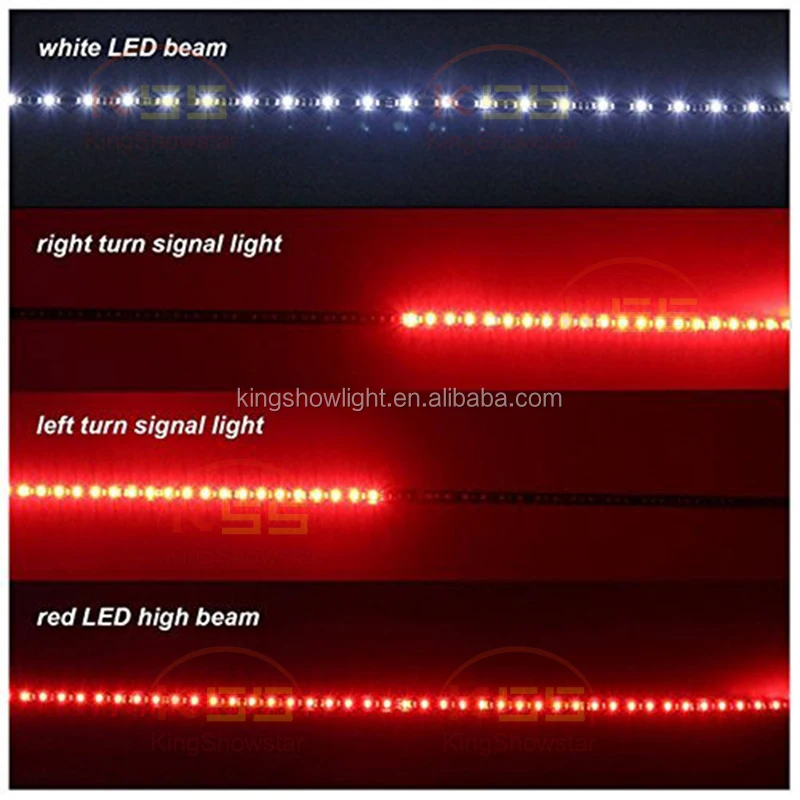 60" Waterproof Tailgate LED Strip Bar Truck Reverse Brake Turn Signal Tail Light