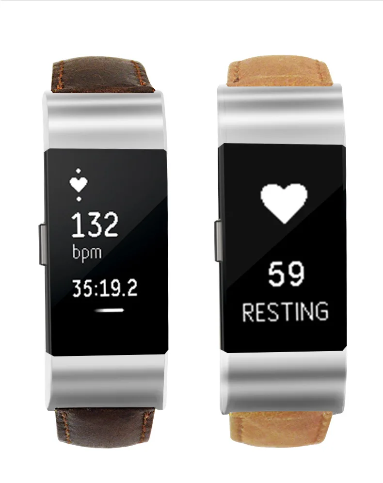 Manufacturers  custom Suitable for fitbit charge2 strap Smart bracelet leather wristband Crazy horse leather for men and women