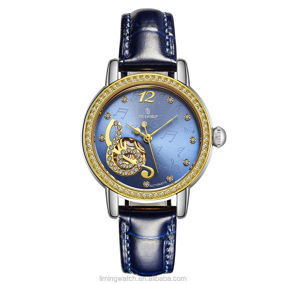 

Genuine Leather Strap Watches Women Luxury Brand Automatic Mechanical Movement LaDY Watches