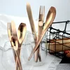 Wholesale Royal Style 304 Stainless Steel Rose Gold Silver Black Plated Flatware Dinner Dessert Cutlery Set