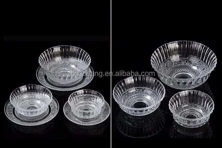 Round Cheap Glass Dinner Set Glass Bowl And Glass Plate For Feast