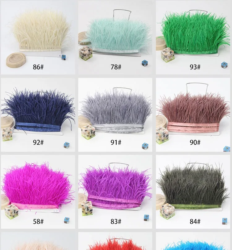 
real ostrich feather trim/fringe/trimming for skirt/dress/carnival costume 