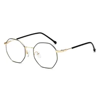 

Metal Fashion trans hexagon sense medical golden black eye glasses frames optical eyeglasses spectacle frames 2019