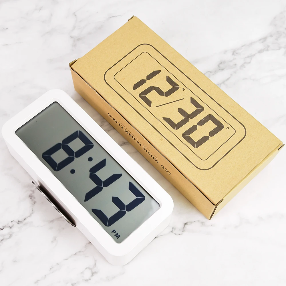 christmas Black white Simple unique designs Square time easy 13 classic music setting smart children's alarm wall mounted clock