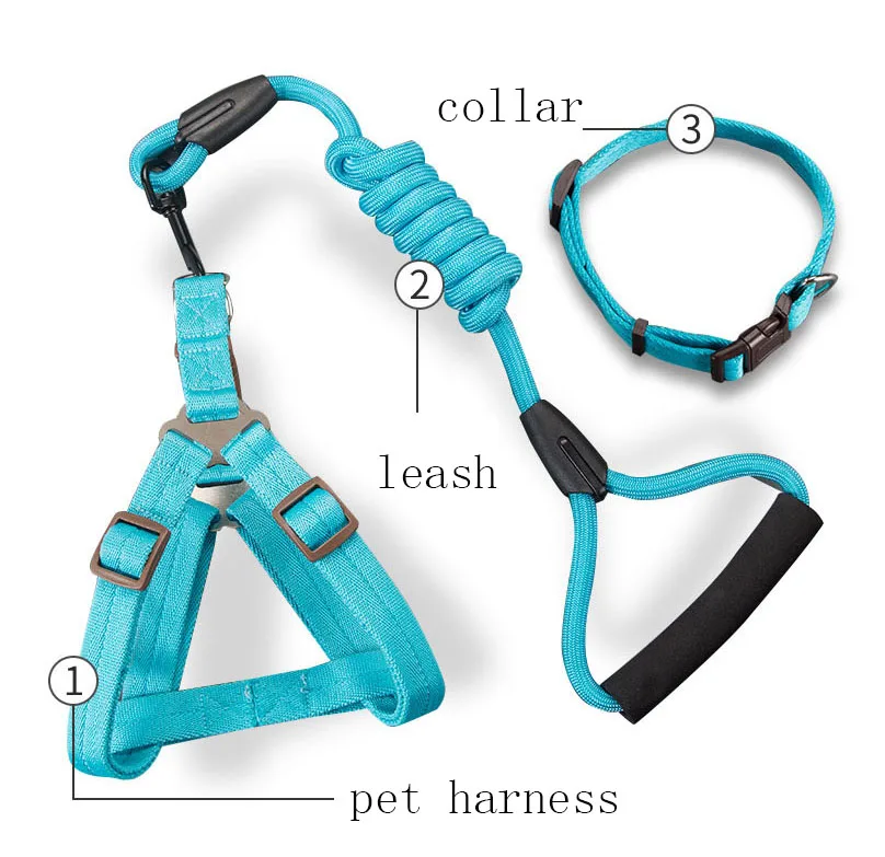 

pet accessories dog leash handle Nylon running dog leash parachute cord Pet Leash