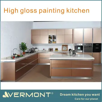 Champagne Color High Gloss Painting Kitchen Furniture Buy