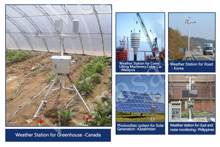 Small solar automatic weather station with 6 outdoor weather sensors 