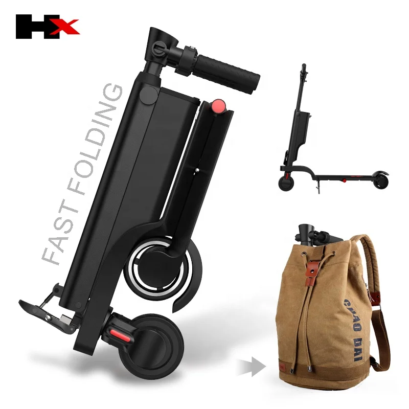 

Smallest Folding Size Electric Kick Scooter with Two 5.5 inch Wheels and Removable Battery