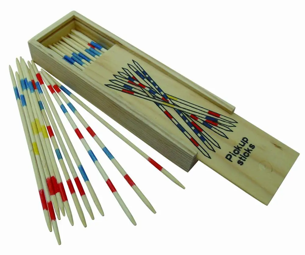 Classic Bamboo Mikado Pick-up Sticks Game - 41 Sticks Store In Wooden ...