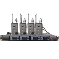

Professional UHF 4 Channels wireless lapel microphone