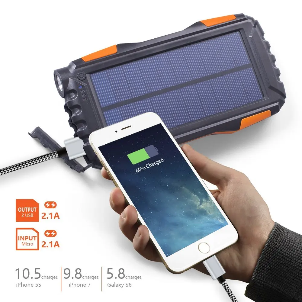 

Portable Rohs Manual Solar Portable Charger 24000Mah Solar Power Bank 24000Mah With Led For Cellphone