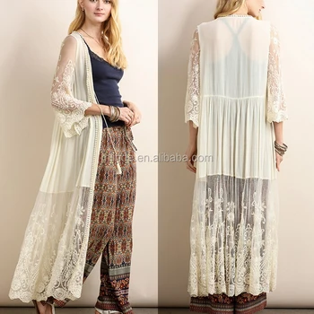 China Agents Manufacture Clothing Wholesale Womens Bohemian Style Gorgeous Lace Duster Cardigan ...