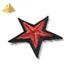 Retail Available Customized Bullion Wire French Embroidered Box Bag Red Star Patches