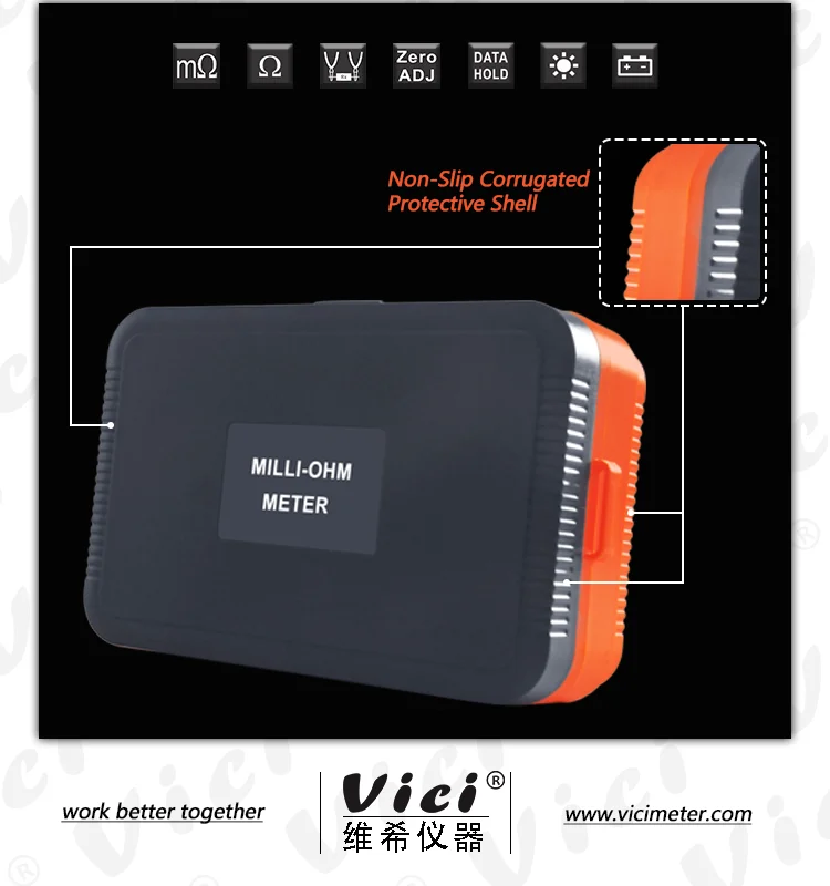 Vici Digital Milli-ohm Meter Resistance Tester 4 Wire Micro Ohm Meter  VC480C+