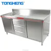 Foshan factory direct supply kitchen equipment, freestanding SS304 kitchen cabinet with sink