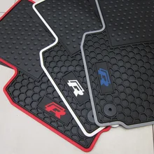 rubber waterproof latex car floor mats for Volkswagen Golf 6GTI R20 Sagitar Octavia Scirocco Cellular models / R logo / TSI logo