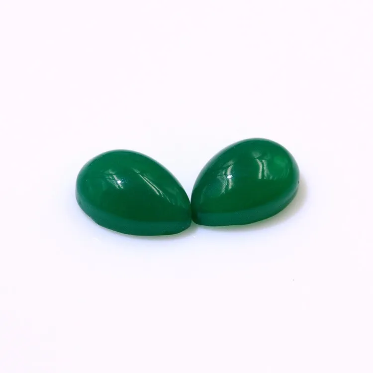 5x7 mm Pear Green Onyx Cabochon Loose Gemstone Wholesale Lot 30 pcs