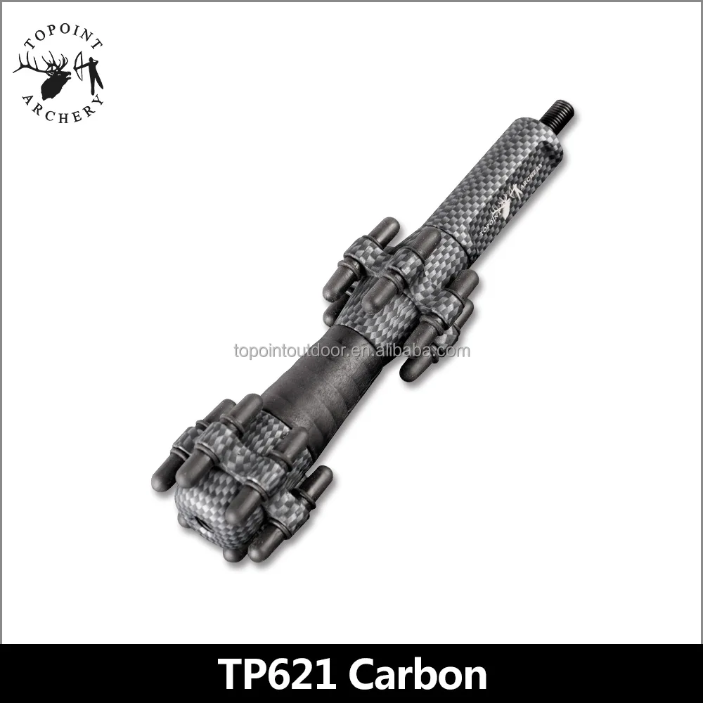 

Topoint Archery Compound Bow Stabilizer TP621Hunting Bow Practice 6.5 inch Shock Absorber Equalizing Bar for Compound Bow