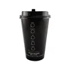 Simple Design White Black Double Wall Hot And Cold Paper Cup With PE Coating